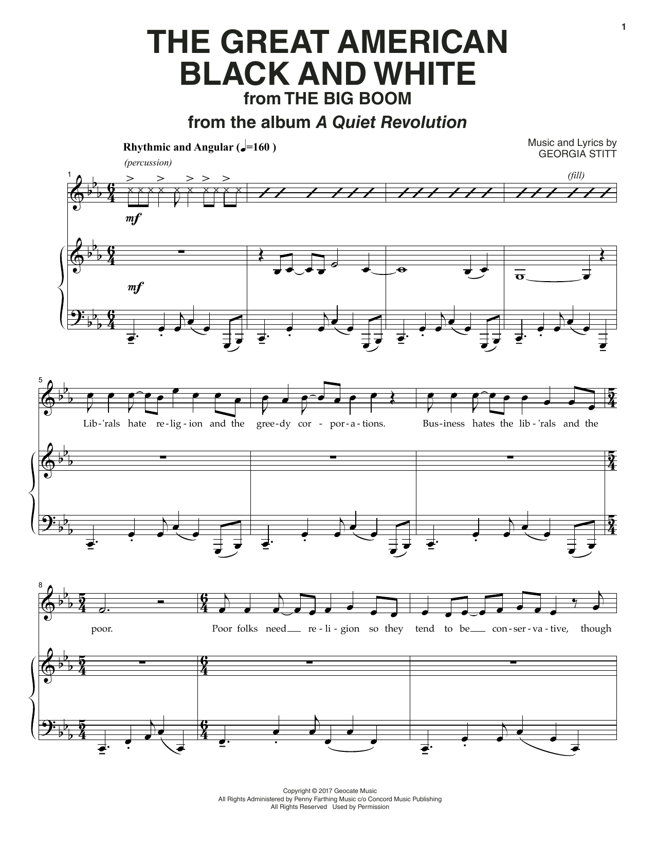 Georgia Stitt The Great American Black And White Sheet Music Notes & Chords for Piano & Vocal - Download or Print PDF