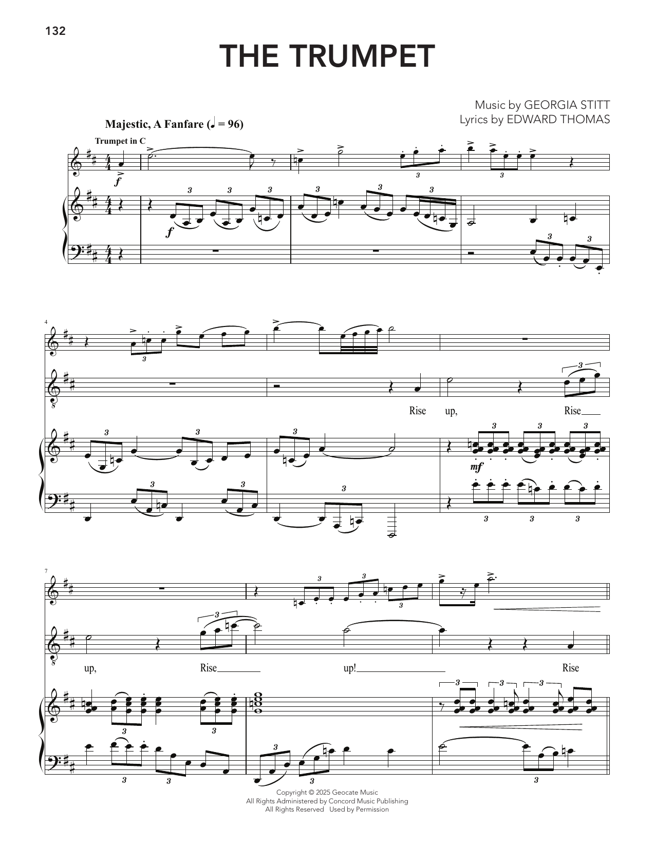 Georgia Stitt The Trumpet Sheet Music Notes & Chords for Piano & Vocal - Download or Print PDF
