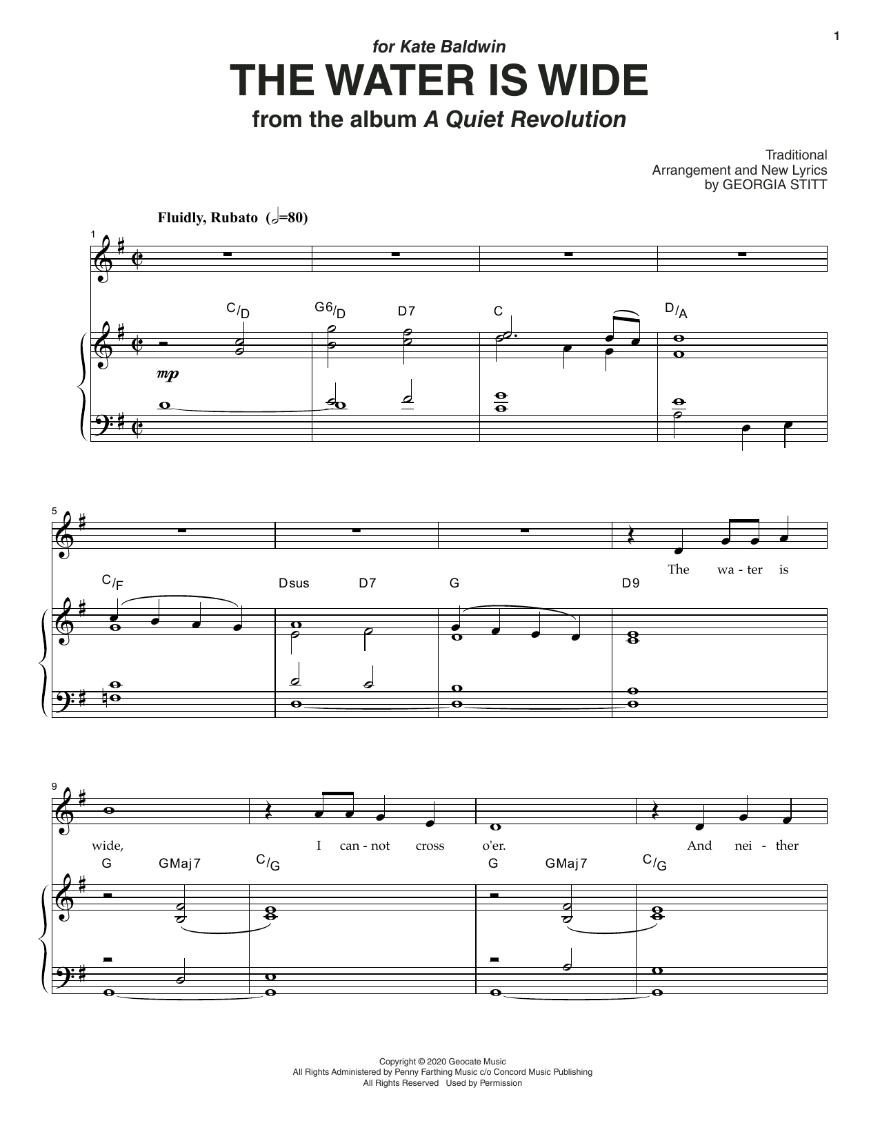 Georgia Stitt The Water Is Wide Sheet Music Notes & Chords for Piano & Vocal - Download or Print PDF Georgia Stitt The Water Is Wide Sheet Music Notes & Chords for Piano & Vocal - Download or Print PDF