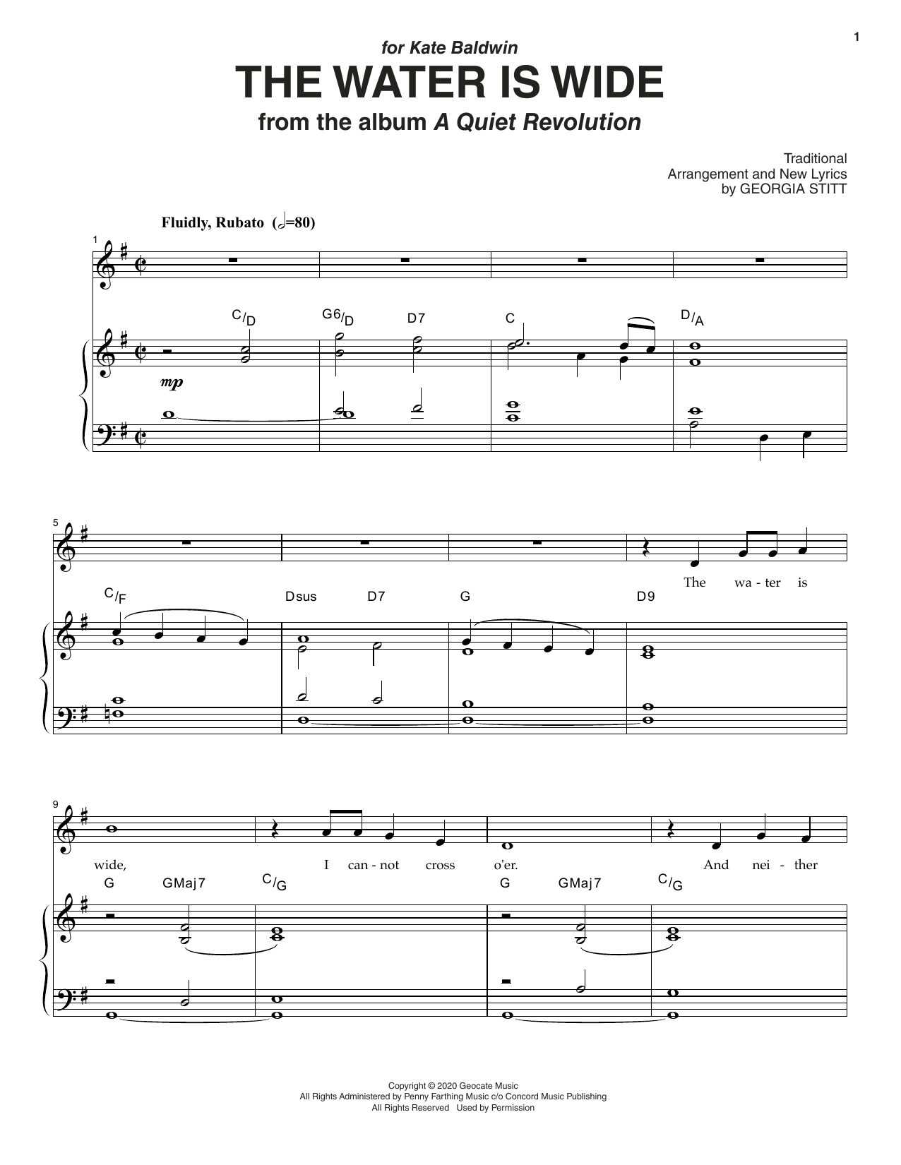 Georgia Stitt The Water Is Wide Sheet Music Notes & Chords for Piano & Vocal - Download or Print PDF