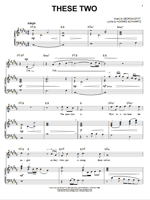 Georgia Stitt These Two Sheet Music Notes & Chords for Piano, Vocal & Guitar (Right-Hand Melody) - Download or Print PDF
