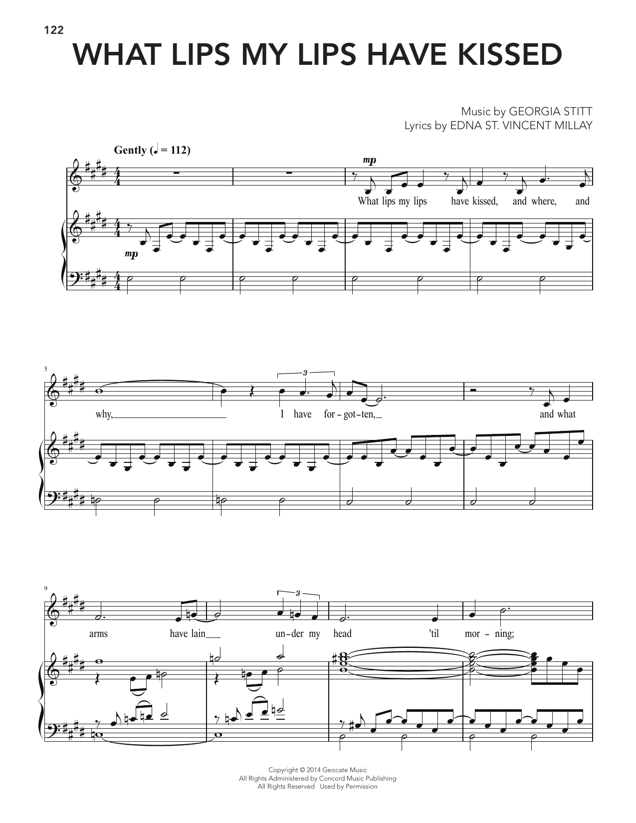 Georgia Stitt What Lips My Lips Have Kissed Sheet Music Notes & Chords for Piano & Vocal - Download or Print PDF