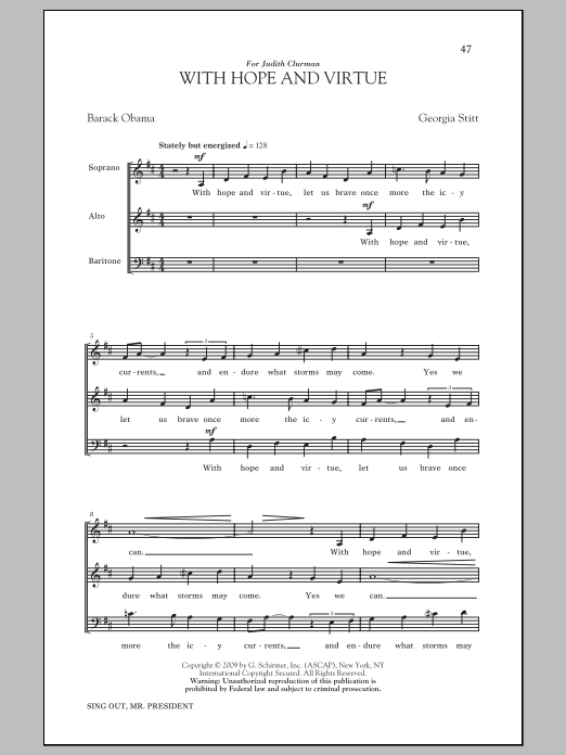 Georgia Stitt With Hope And Virtue Sheet Music Notes & Chords for SAB - Download or Print PDF