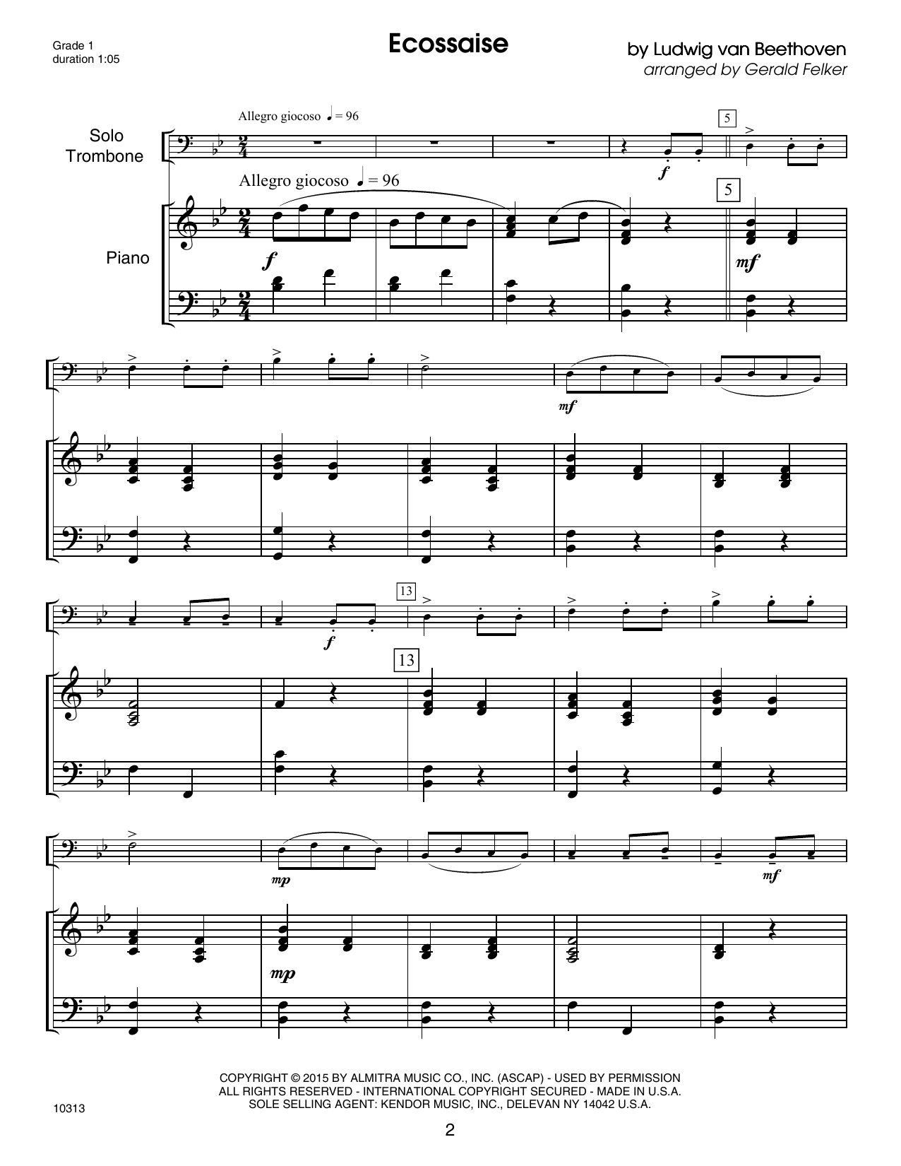 Kendor Debut Solos - Trombone - Piano Accompaniment sheet music