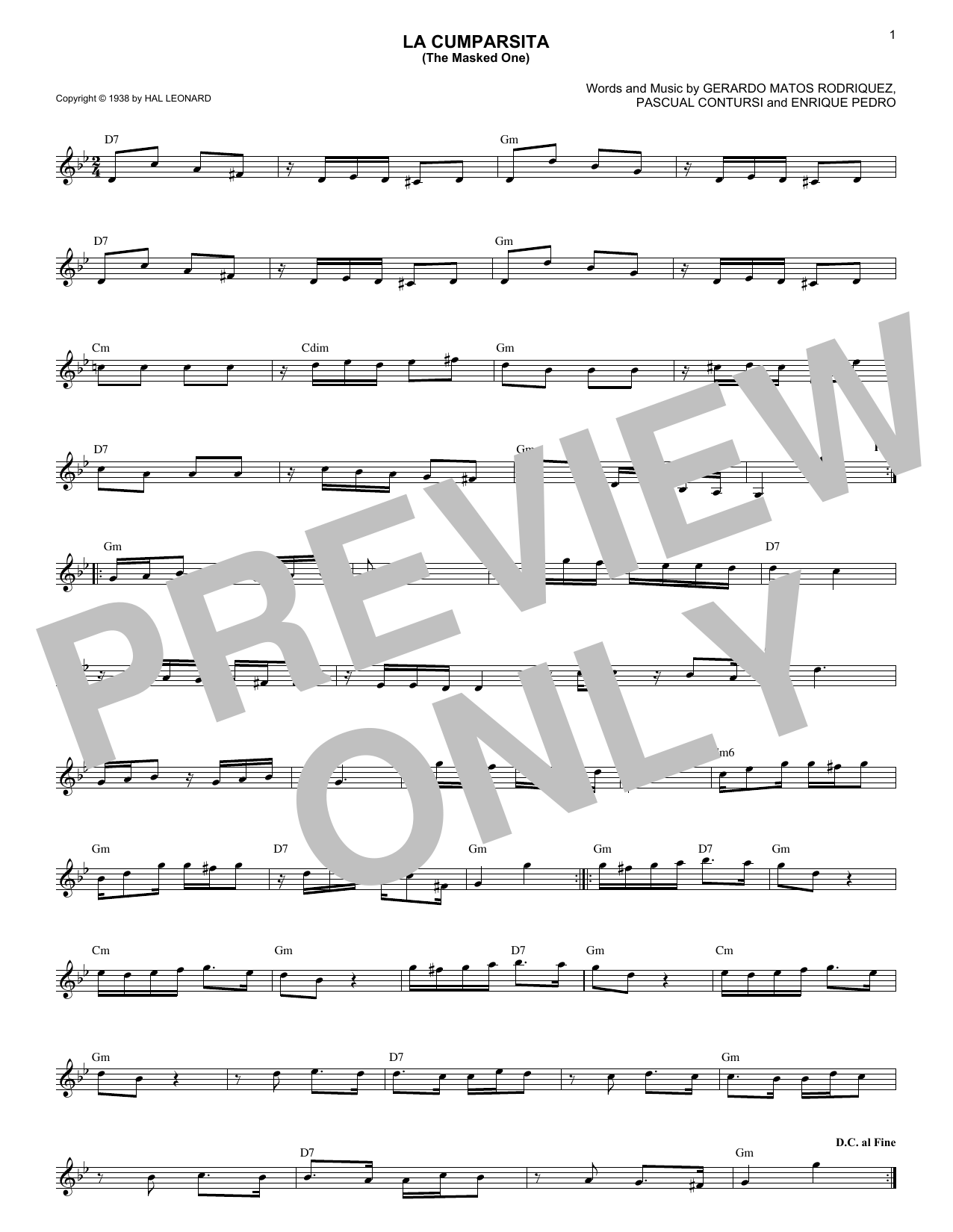 Gerardo Matos Rodriguez La Cumparsita (The Masked One) Sheet Music Notes & Chords for Piano Solo - Download or Print PDF