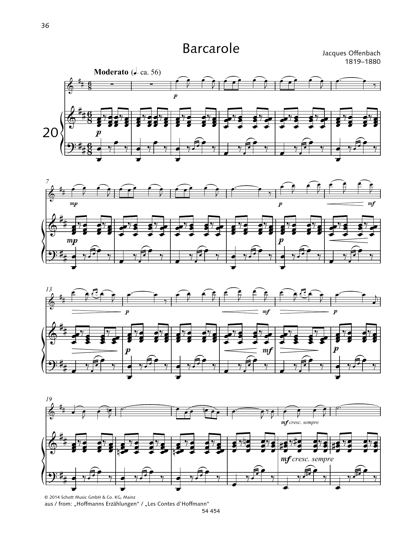 Gerda Koppelkamm-Martini Barcarole Sheet Music Notes & Chords for Woodwind Solo - Download or Print PDF