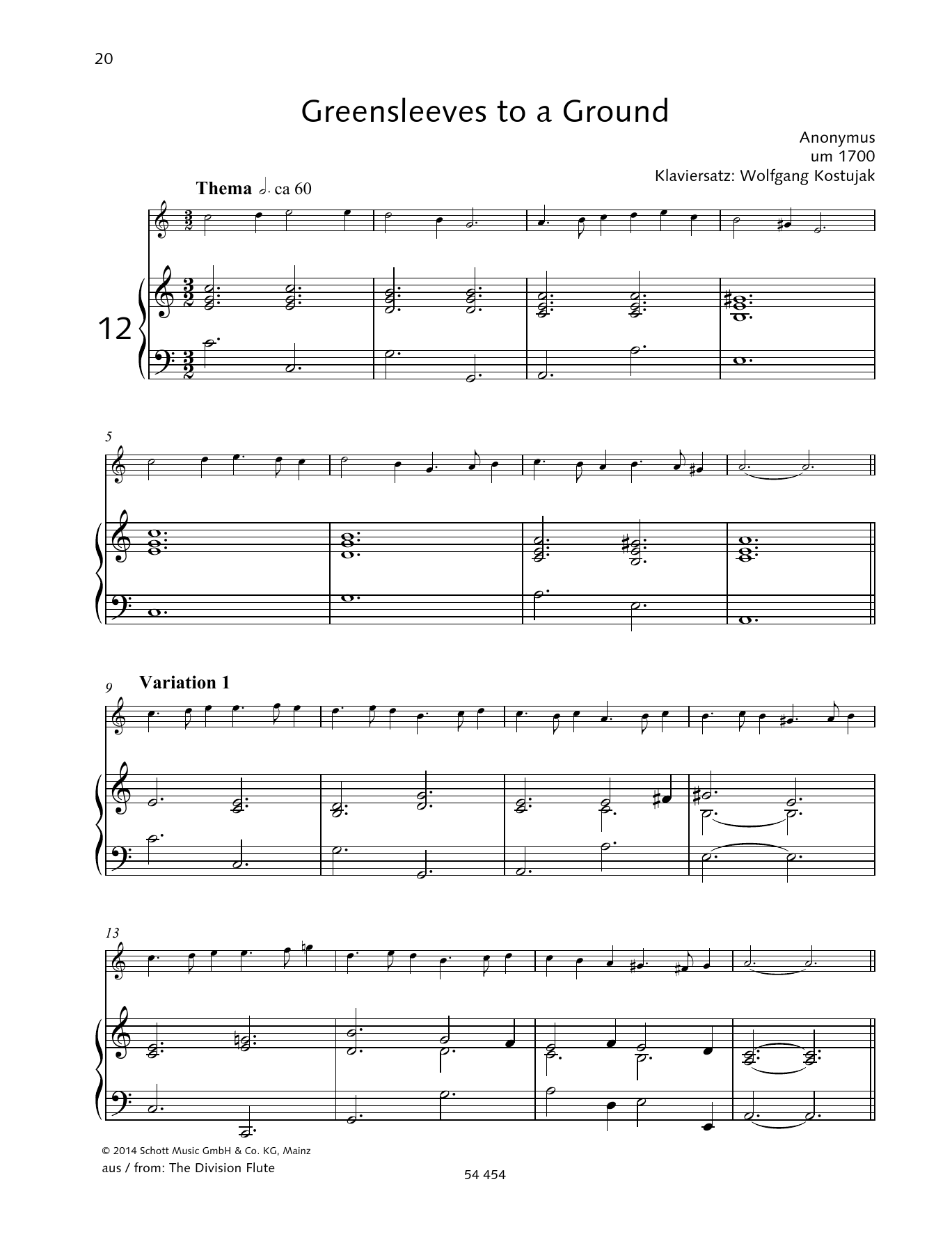 Gerda Koppelkamm-Martini Greensleeves to a Ground Sheet Music Notes & Chords for Woodwind Solo - Download or Print PDF