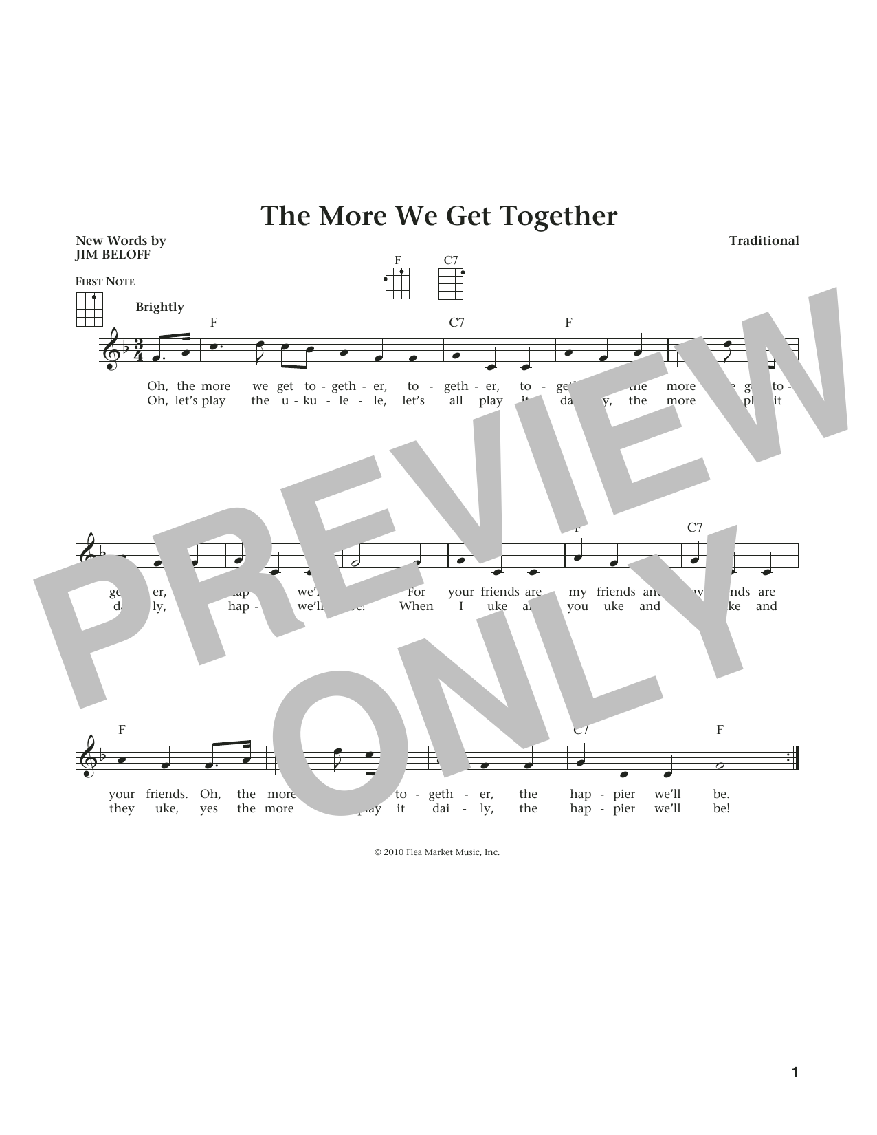 German Folk Song More We Get Together (from The Daily Ukulele) (arr. Liz and Jim Beloff) Sheet Music Notes & Chords for Ukulele - Download or Print PDF