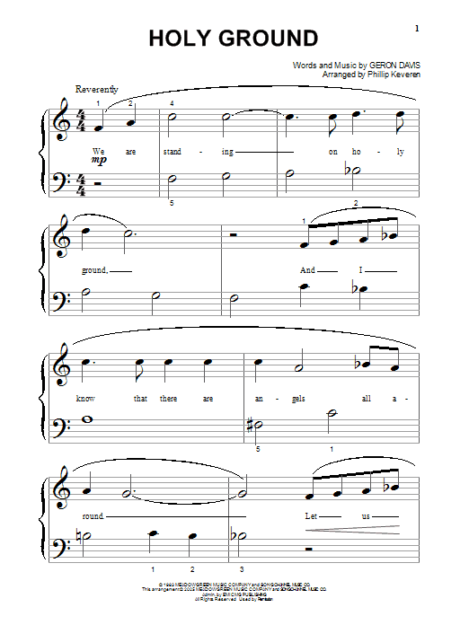 Geron Davis Holy Ground Sheet Music Notes & Chords for Piano Solo - Download or Print PDF