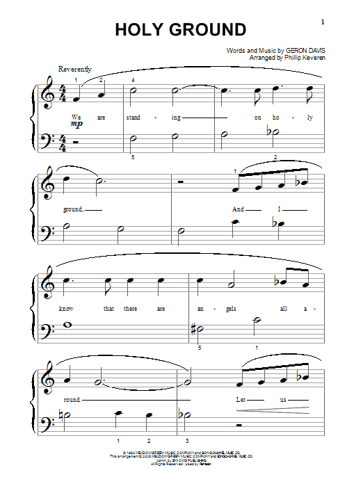 Geron Davis Holy Ground Sheet Music Notes & Chords for Big Note Piano - Download or Print PDF