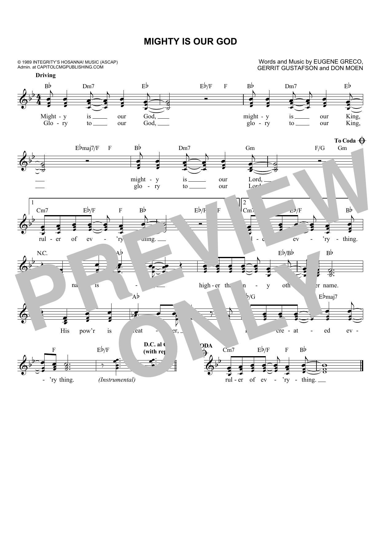 Gerrit Gustafson Mighty Is Our God Sheet Music Notes & Chords for Melody Line, Lyrics & Chords - Download or Print PDF