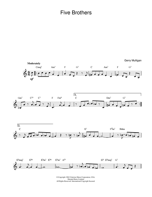 Five Brothers sheet music