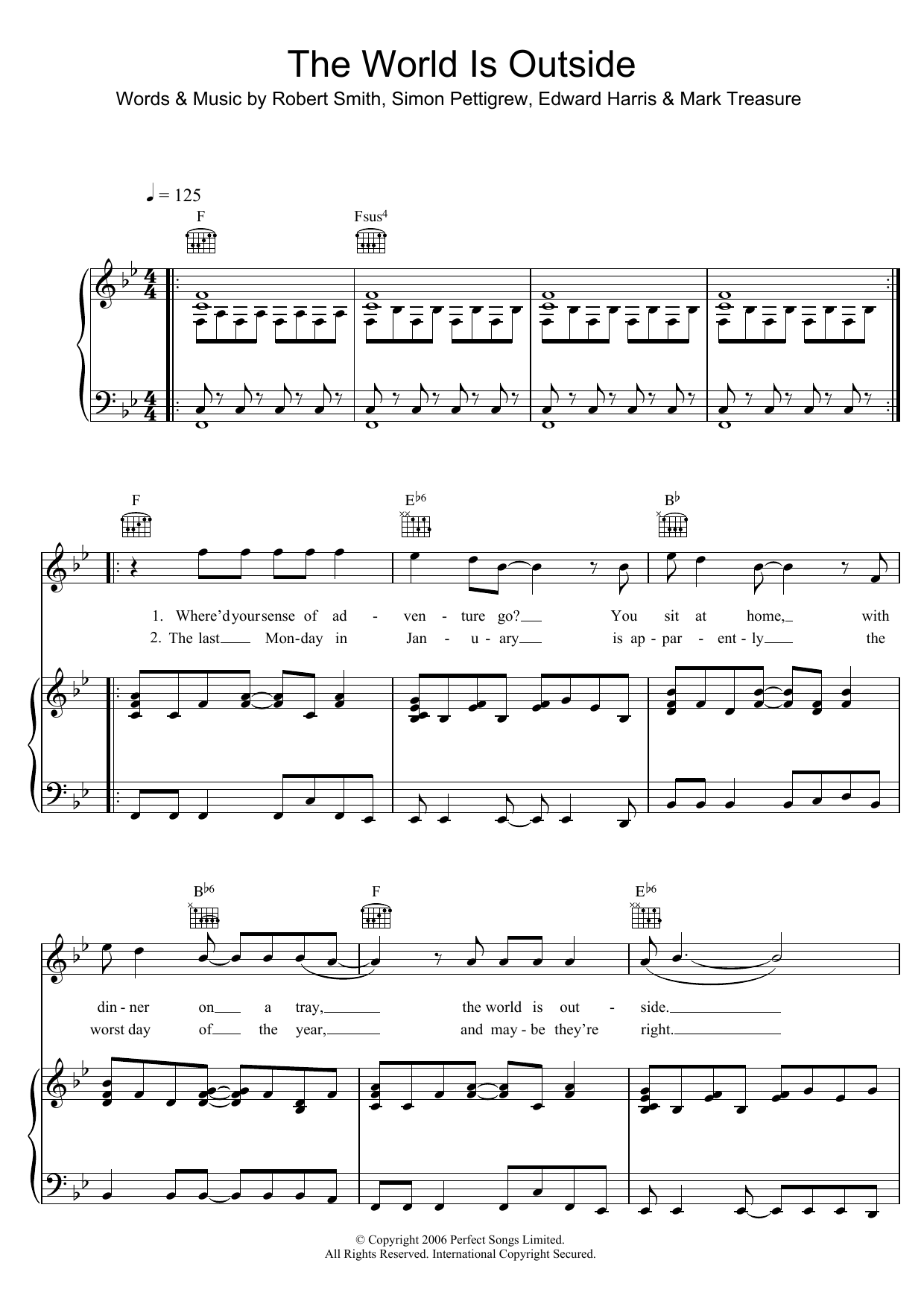 Ghosts The World Is Outside Sheet Music Notes & Chords for Piano, Vocal & Guitar - Download or Print PDF