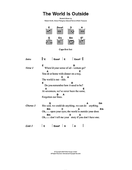Preview Ghosts The World Is Outside Pop sheet music, notes and chords for Piano, Vocal & Guitar, SKU: 48528 The World Is Outside sheet music