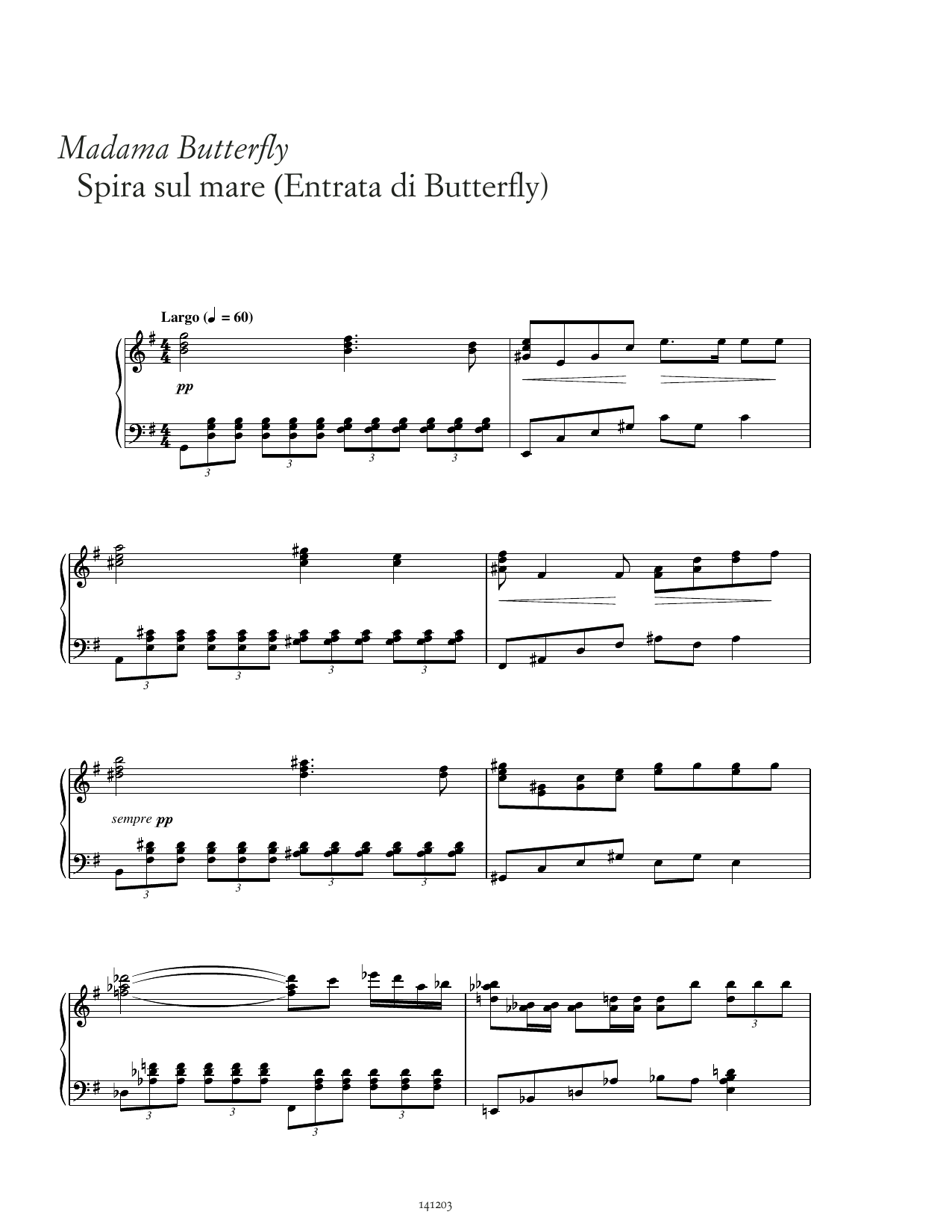 Giacomo Puccini Spira sul mare Sheet Music Notes & Chords for Piano Solo - Download or Print PDF