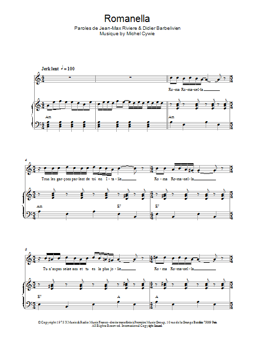 Gianni Nazzaro Romanella Sheet Music Notes & Chords for Piano & Vocal - Download or Print PDF