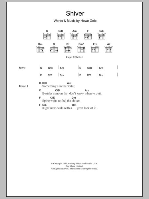 Giant Sand Shiver Sheet Music Notes & Chords for Lyrics & Chords - Download or Print PDF