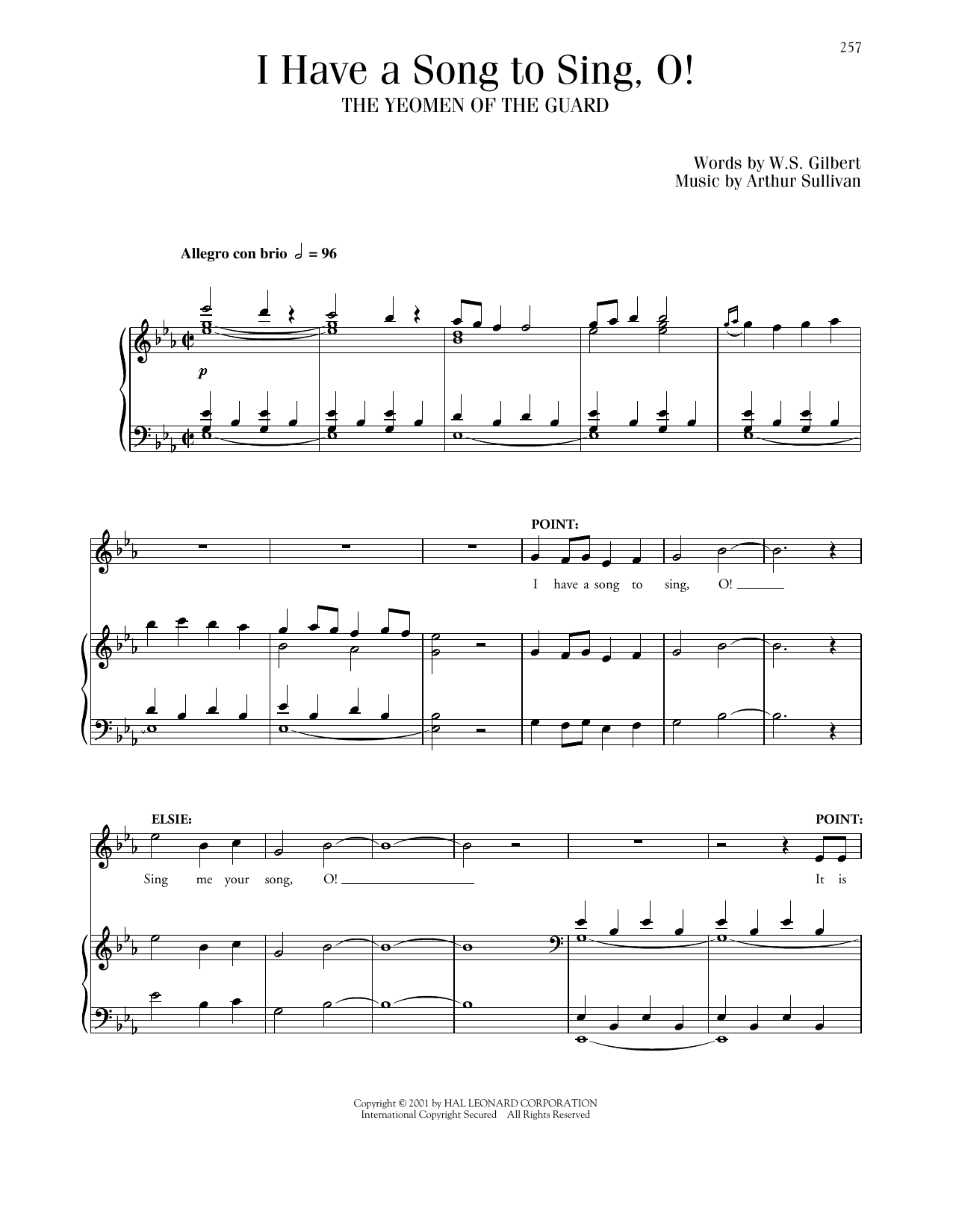 Gilbert & Sullivan I Have A Song To Sing Sheet Music Notes & Chords for Piano & Vocal - Download or Print PDF