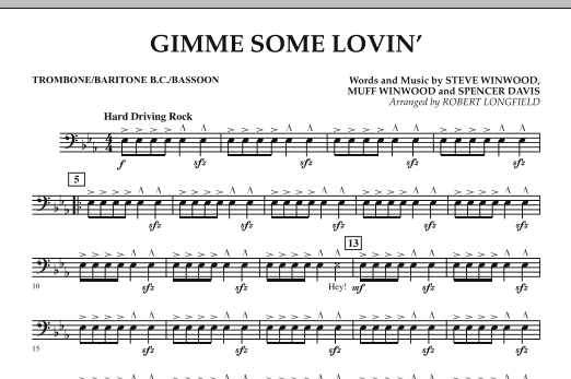 Robert Longfield Gimme Some Lovin Trombone Baritone B C Bassoon Sheet Music Download Pdf Score 2779