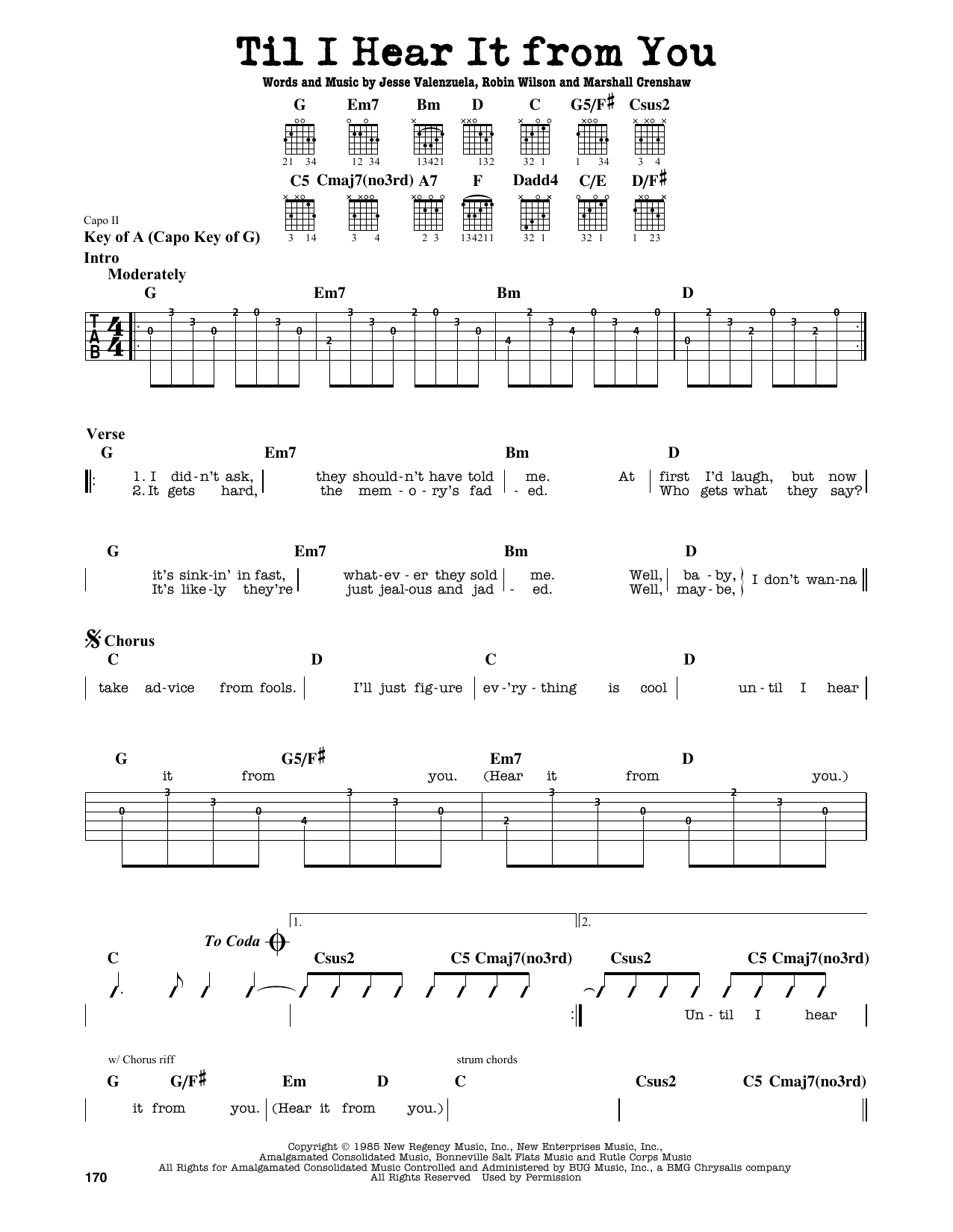 Gin Blossoms Til I Hear It From You Sheet Music Notes & Chords for Guitar Lead Sheet - Download or Print PDF