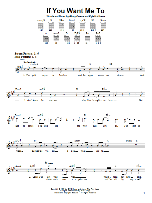 Ginny Owens If You Want Me To Sheet Music Notes & Chords for Lead Sheet / Fake Book - Download or Print PDF