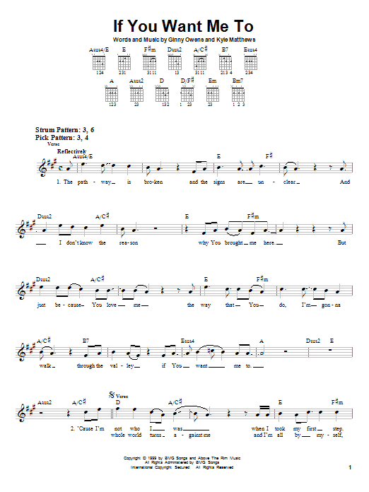 Ginny Owens If You Want Me To Sheet Music Notes & Chords for Easy Guitar - Download or Print PDF