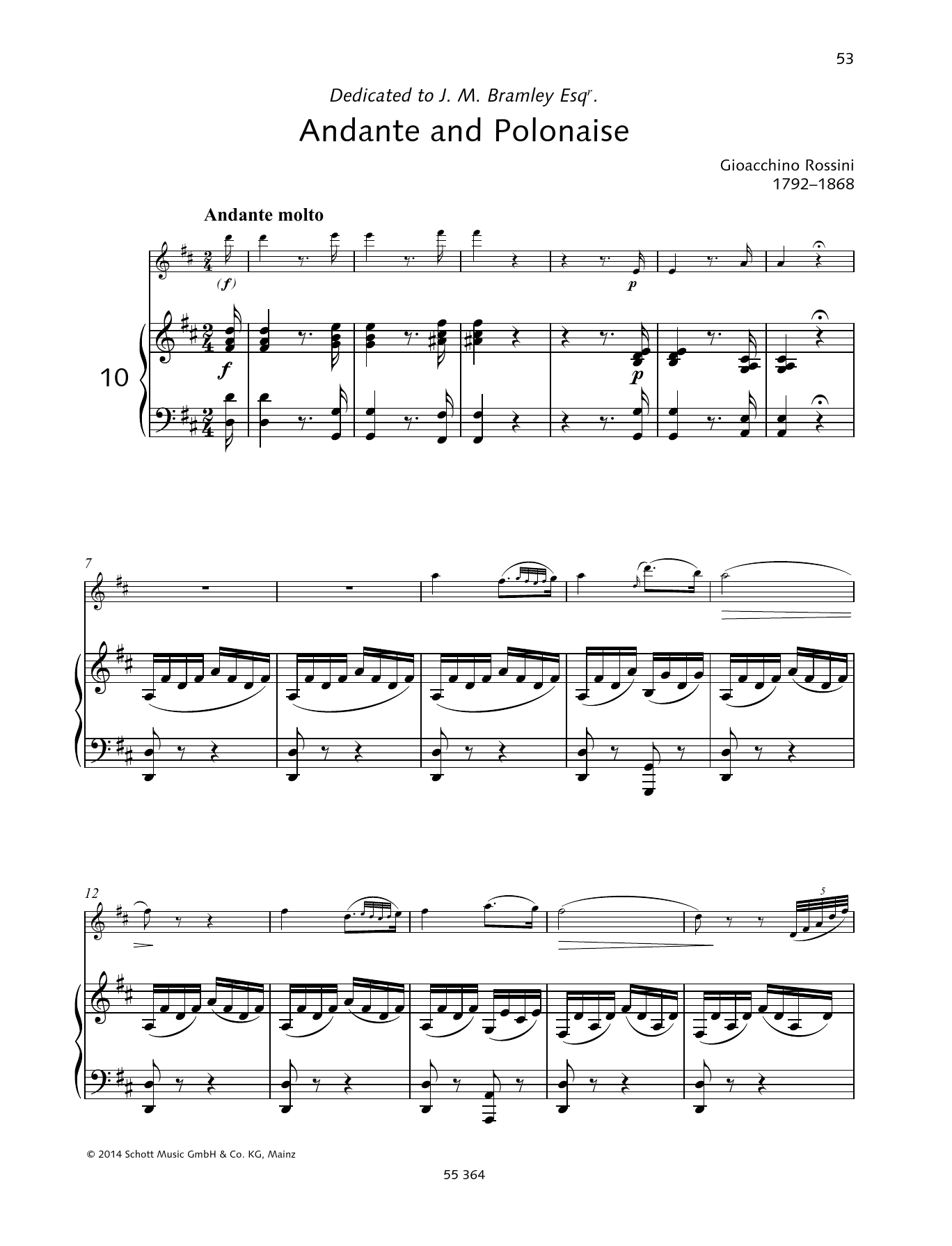 Gioacchino Rossini Andante and Polonaise Sheet Music Notes & Chords for Woodwind Solo - Download or Print PDF