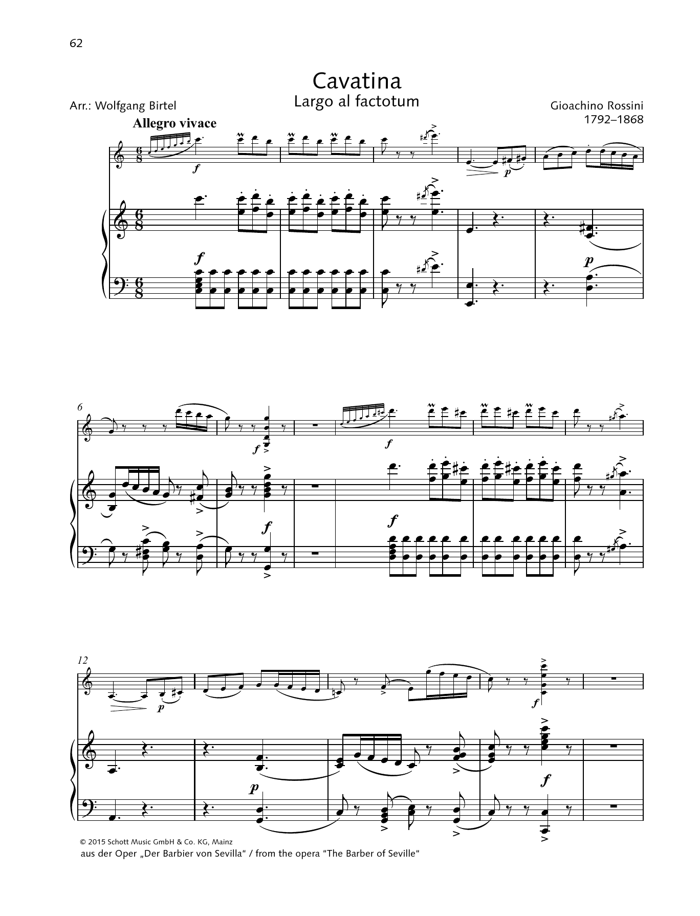 Gioacchino Rossini Cavatina Gioacchino Rossini Cavatina