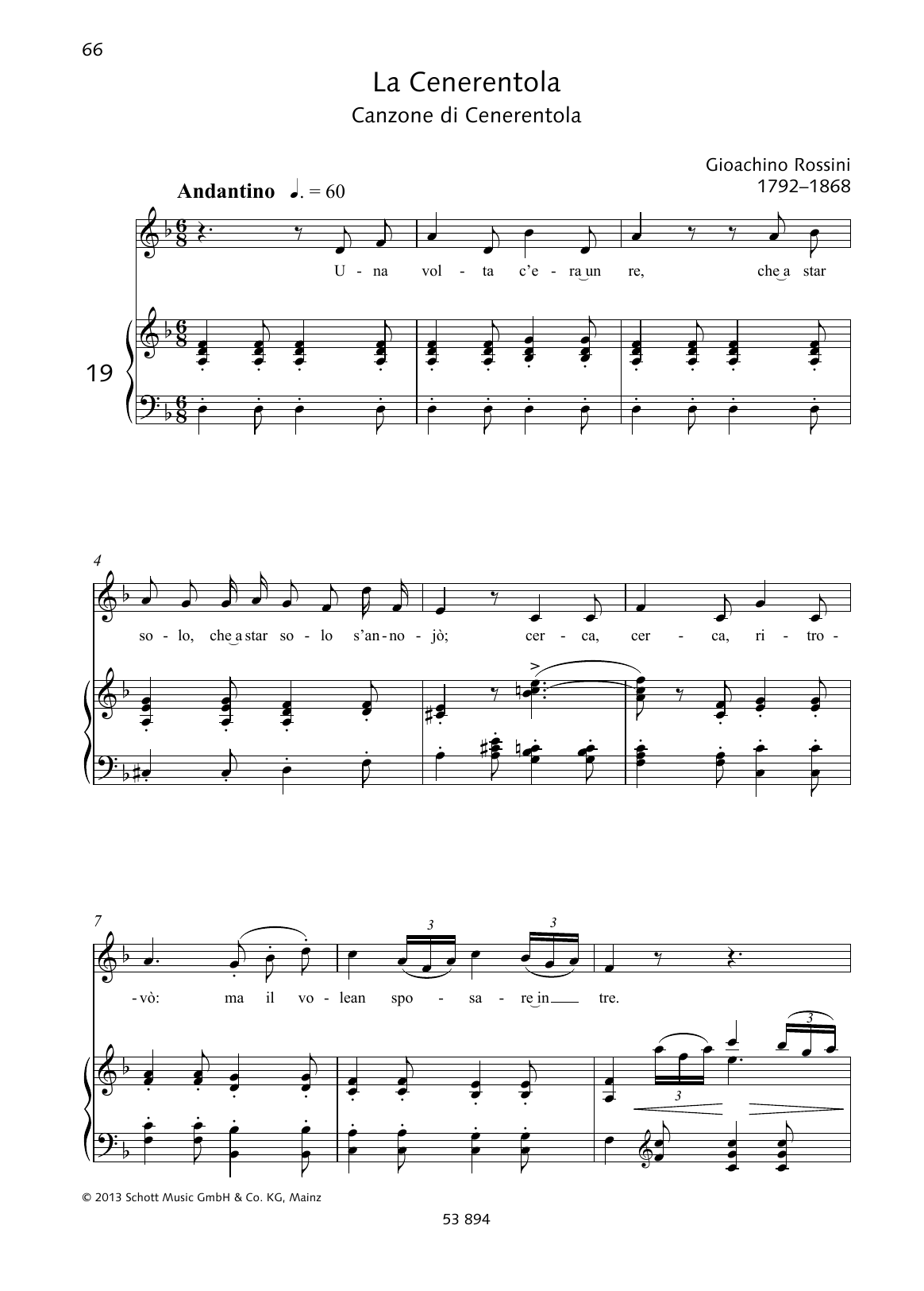 Preview Gioacchino Rossini Una volta c'era unre Classical sheet music, notes and chords for Piano & Vocal, SKU: 362899 Una volta c'era unre sheet music