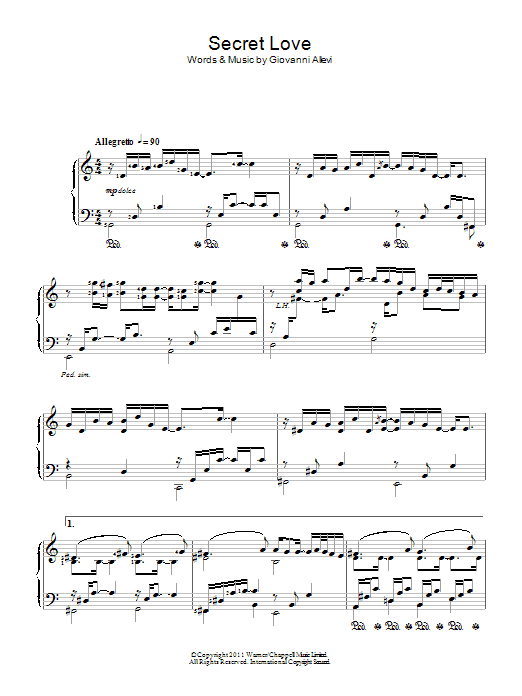Giovanni Allevi Secret Love Sheet Music Notes & Chords for Piano Solo - Download or Print PDF