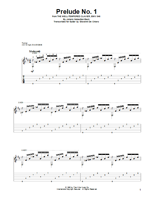 Giovanni De Chiaro Prelude No. 1 Sheet Music Notes & Chords for Guitar Tab - Download or Print PDF