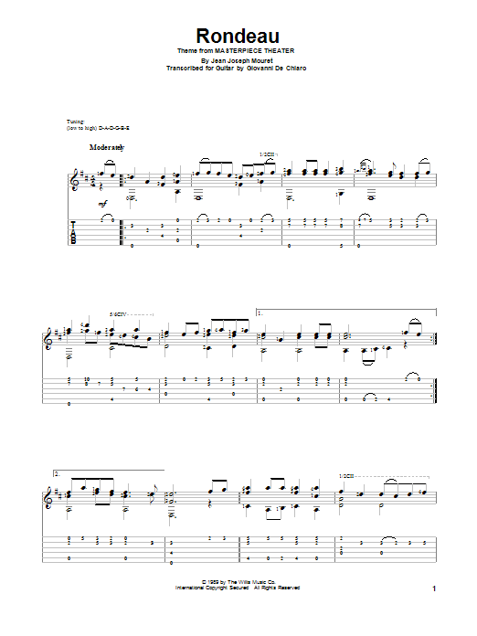 Giovanni De Chiaro Rondeau Sheet Music Notes & Chords for Guitar Tab - Download or Print PDF