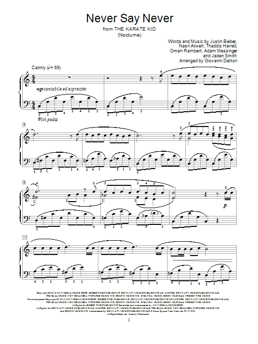 Giovanni Dettori Never Say Never Sheet Music Notes & Chords for Educational Piano - Download or Print PDF