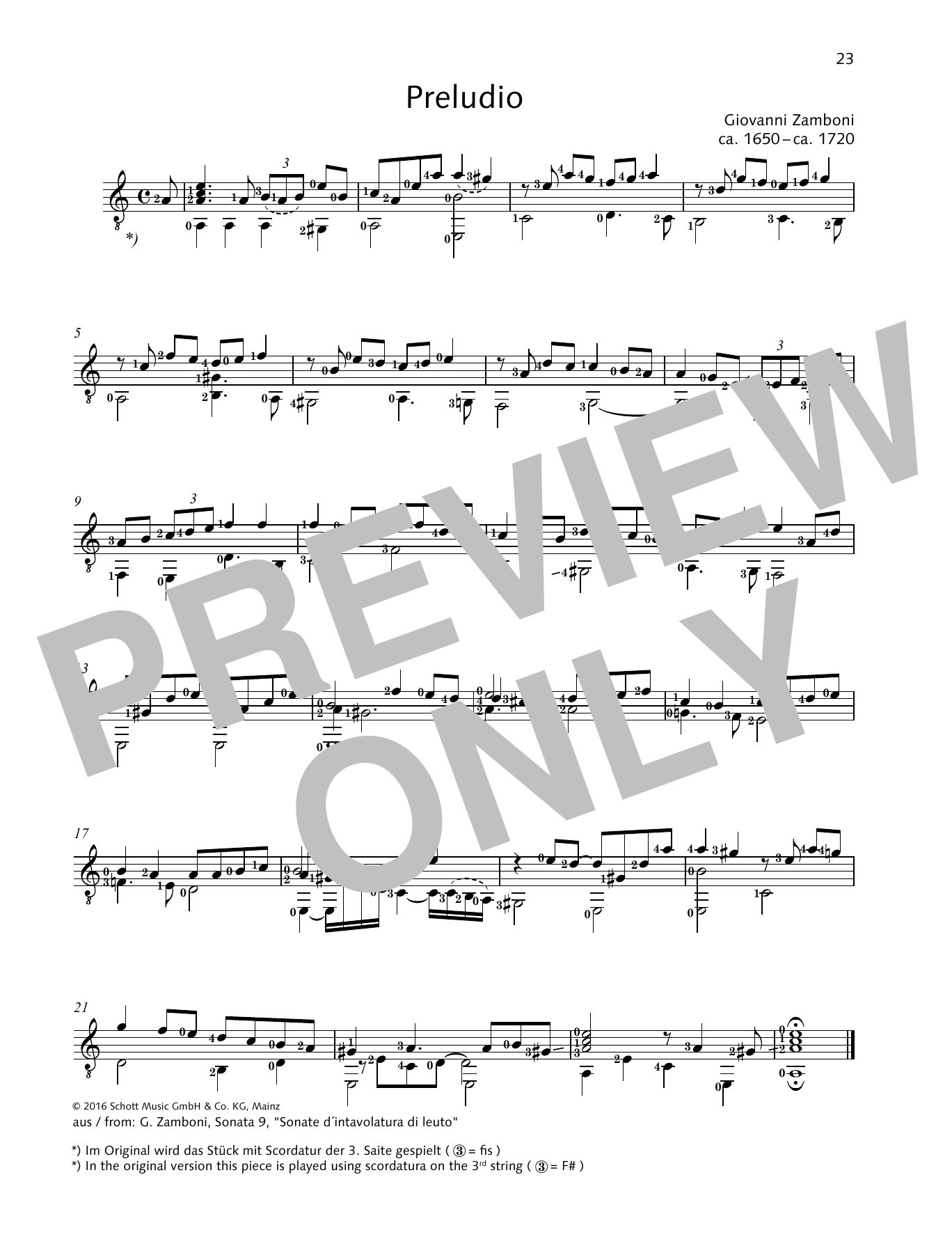 Giovanni Zamboni Preludio Sheet Music Notes & Chords for Solo Guitar - Download or Print PDF