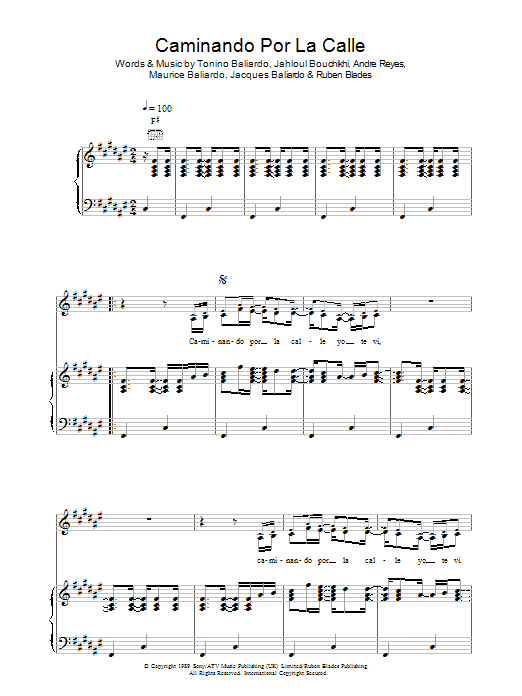 Gipsy Kings Caminando Por La Calle Sheet Music Notes & Chords for Piano, Vocal & Guitar - Download or Print PDF