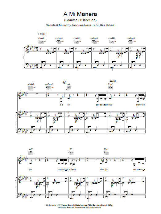 Gipsy Kings A Mi Manera Comme D Habitude Sheet Music Download Pdf Score 37594