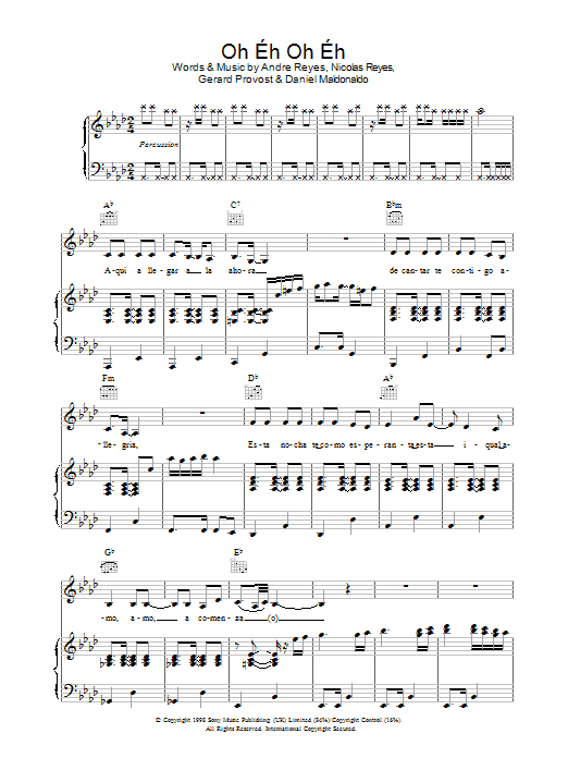 Gipsy Kings Oh Eh Oh Eh Sheet Music Download Pdf Score 37613