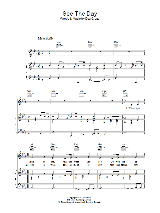 Preview Girls Aloud See The Day Pop sheet music, notes and chords for Piano, Vocal & Guitar (Right-Hand Melody), SKU: 33730 See The Day sheet music