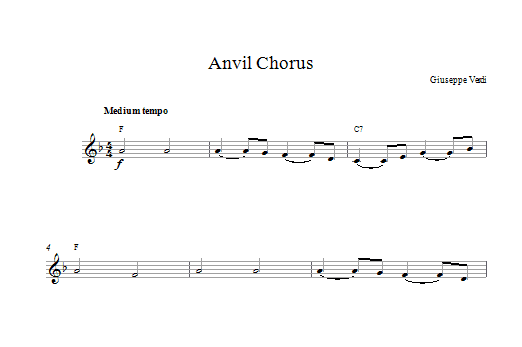 Giuseppe Verdi Anvil Chorus Sheet Music Notes & Chords for Piano & Vocal - Download or Print PDF