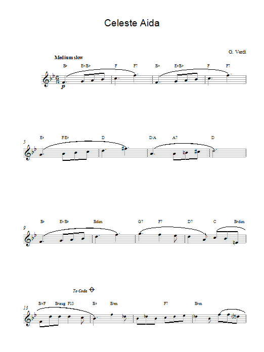 Giuseppe Verdi Celeste Aida Sheet Music Notes & Chords for Easy Piano - Download or Print PDF