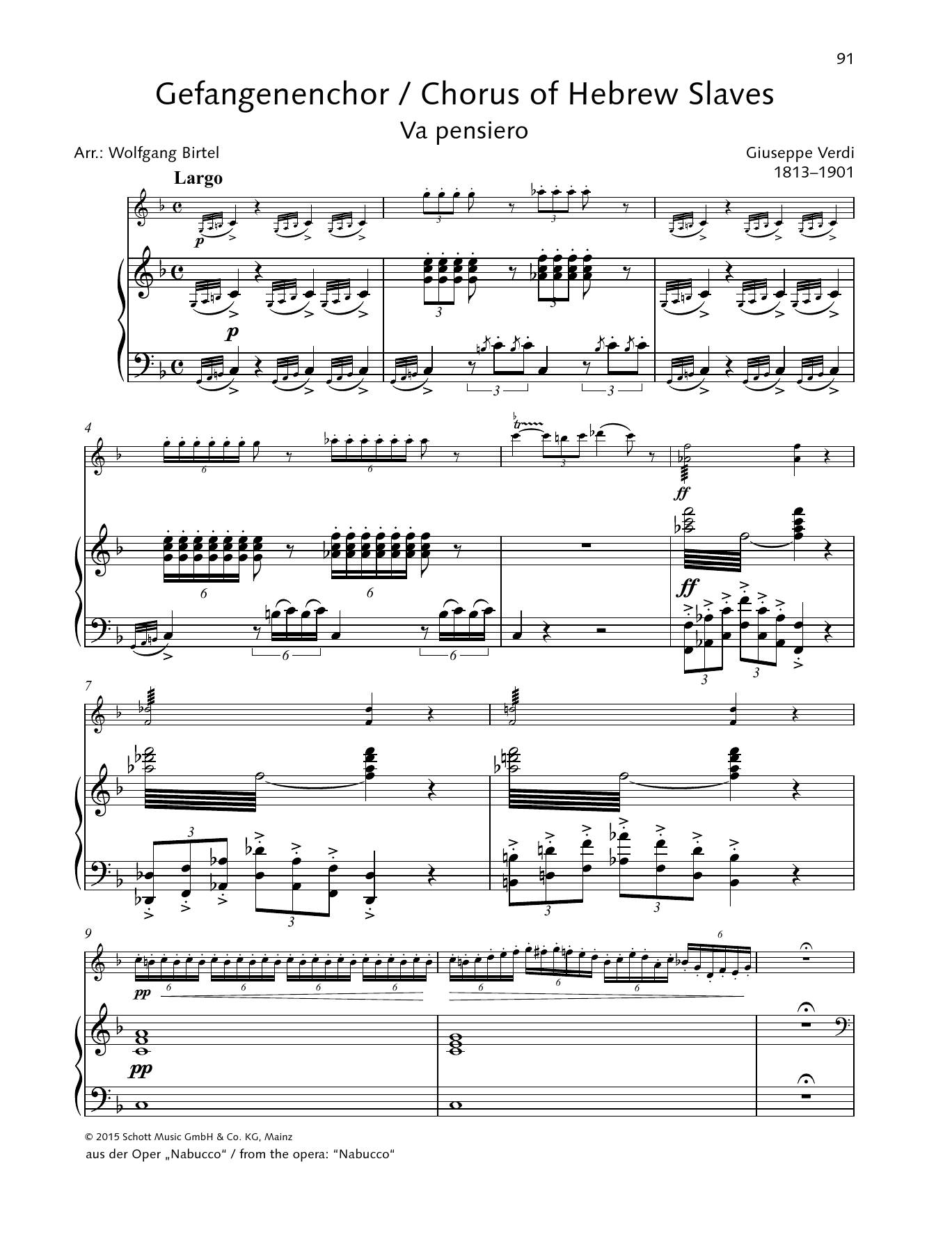 Giuseppe Verdi Chorus of the Hebrew Slaves Sheet Music Notes & Chords for String Solo - Download or Print PDF