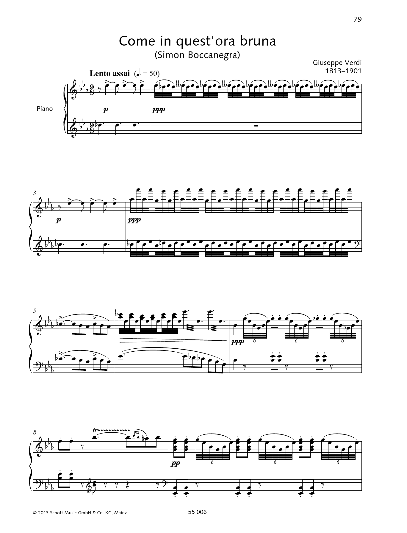 Giuseppe Verdi Come in quest'ora bruna Sheet Music Notes & Chords for Piano & Vocal - Download or Print PDF