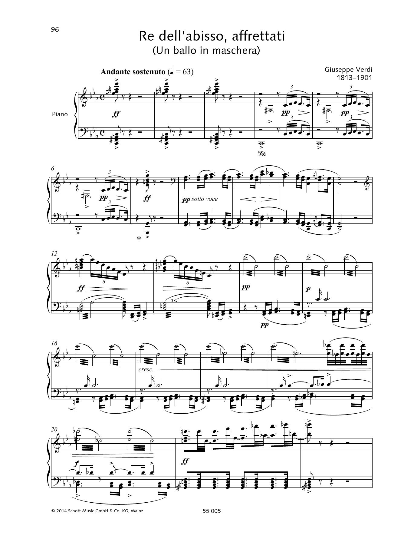 Giuseppe Verdi Re dell'abisso, affrettati Sheet Music Notes & Chords for Piano & Vocal - Download or Print PDF