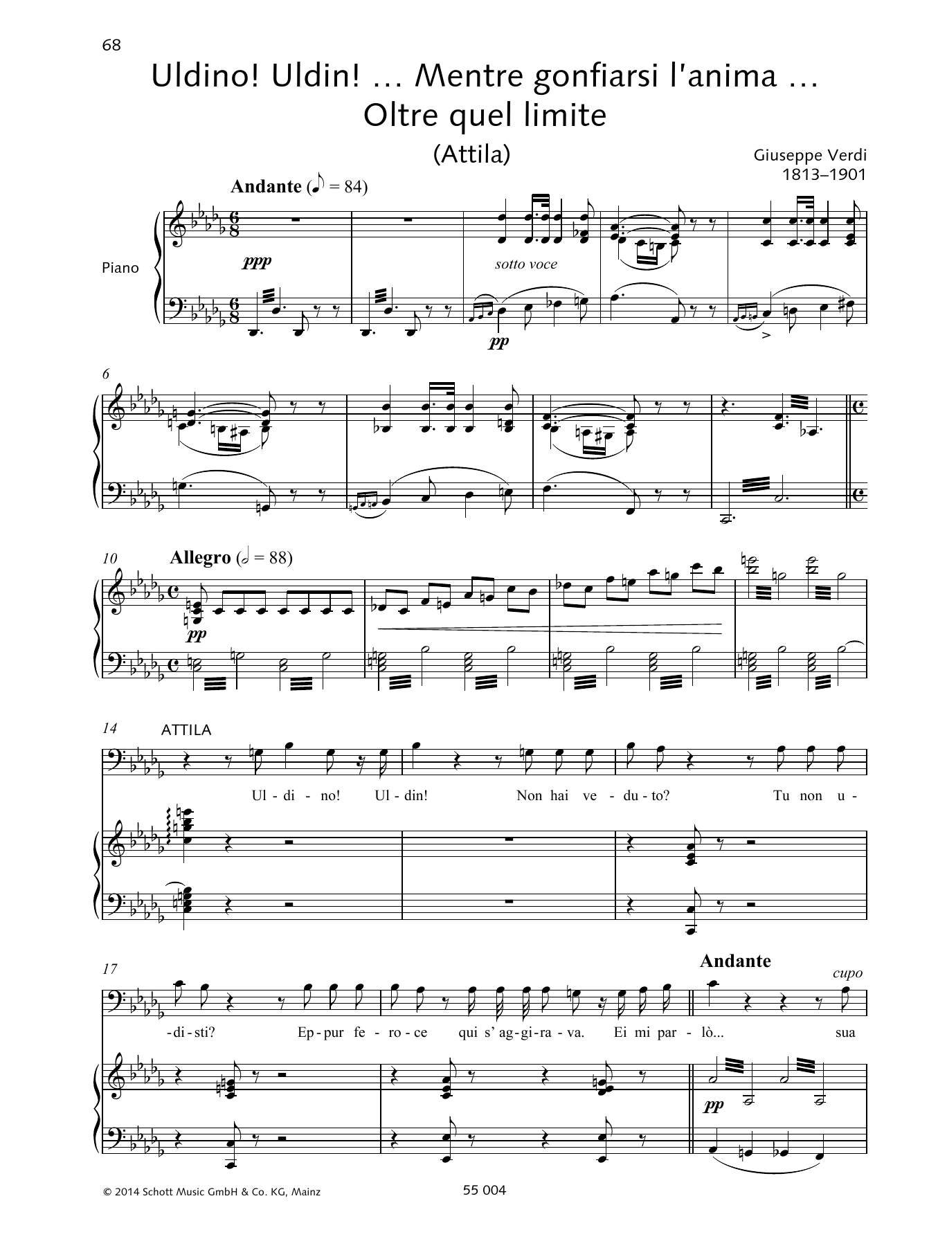 Giuseppe Verdi Uldino! Uldin!... Mentre gonfiarsi l'anima... Oltre quel limite Sheet Music Notes & Chords for Piano & Vocal - Download or Print PDF