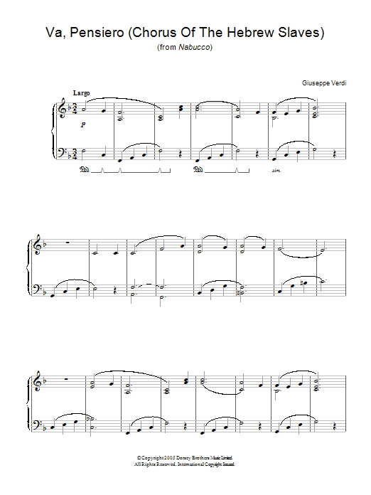 Giuseppe Verdi Va, Pensiero (Chorus Of The Hebrew Slaves) (from Nabucco) Sheet Music Notes & Chords for Beginner Piano - Download or Print PDF