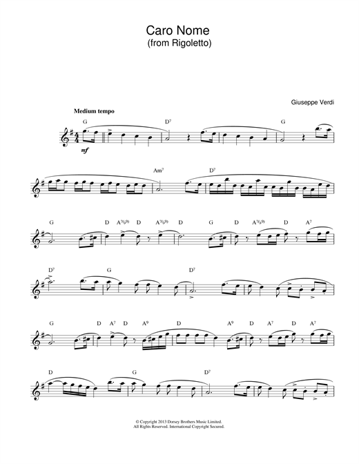 Caro Nome (from Rigoletto) sheet music