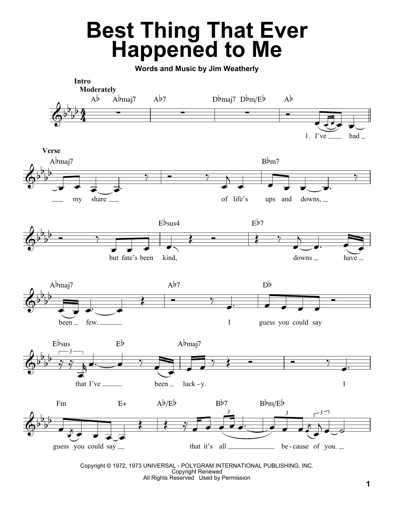 Gladys Knight & The Pips Best Thing That Ever Happened To Me Sheet Music Notes & Chords for Easy Guitar - Download or Print PDF