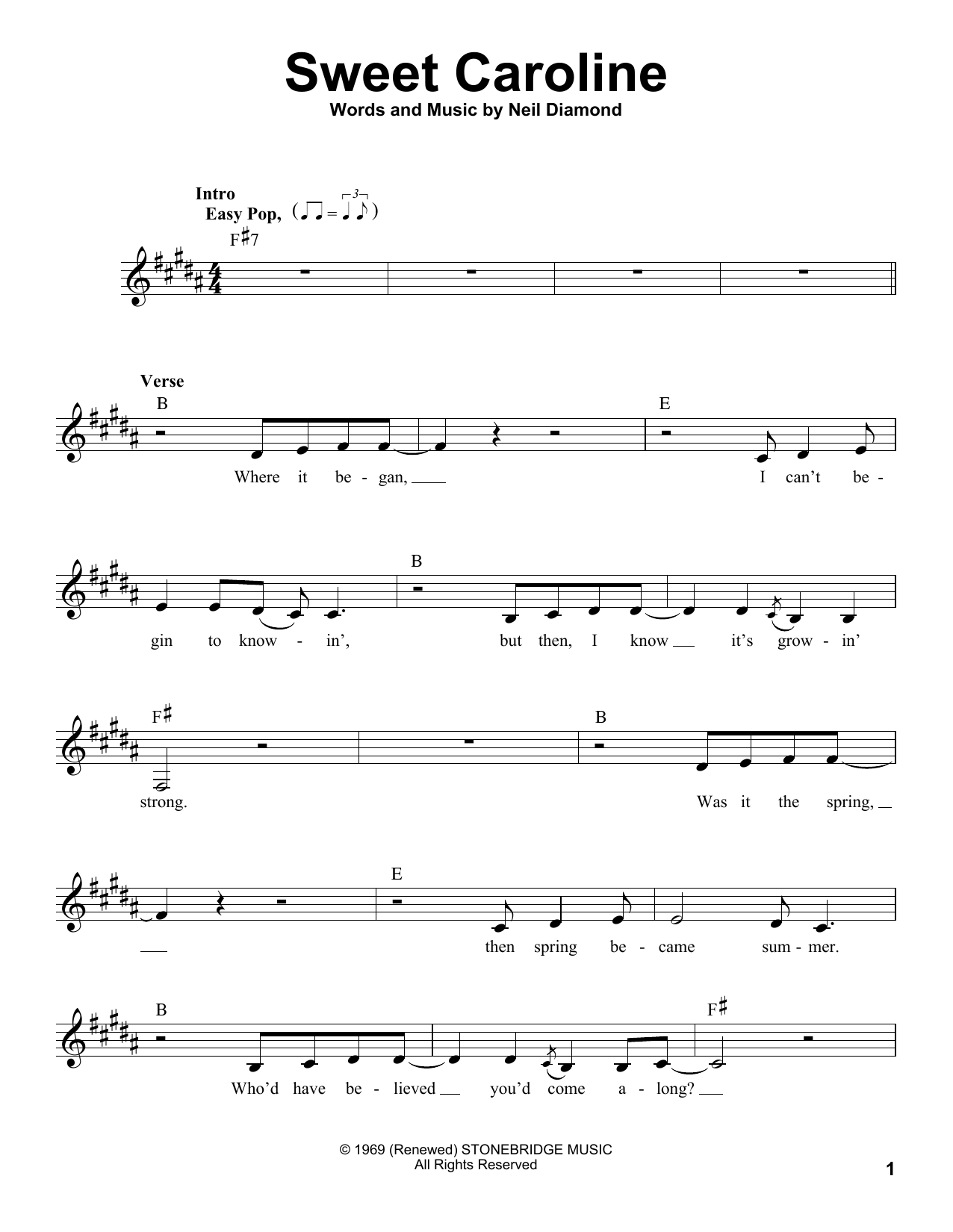 Glee Cast featuring Mark Salling Sweet Caroline Sheet Music Notes & Chords for Voice - Download or Print PDF