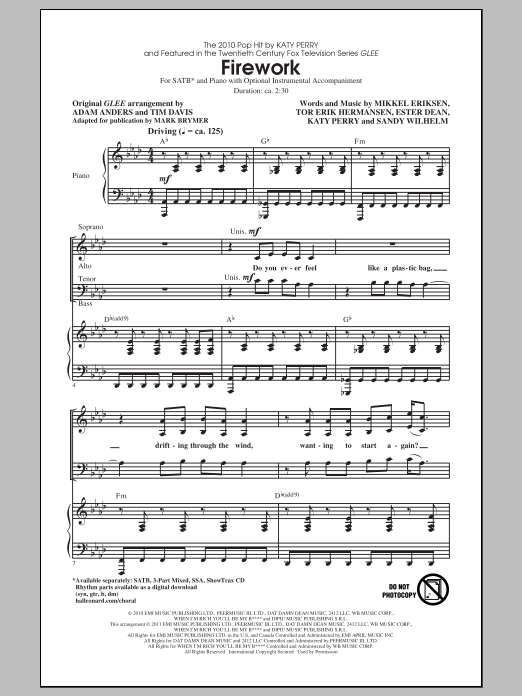 Mark Brymer Firework Sheet Music Notes & Chords for SATB - Download or Print PDF