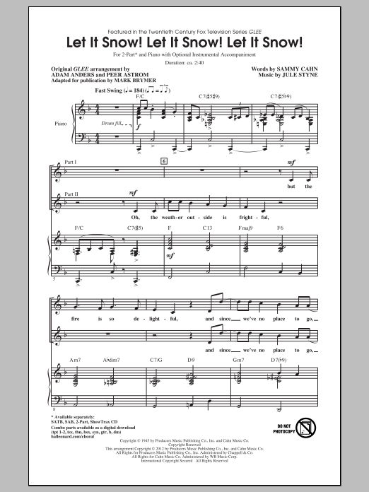 Mark Brymer Let It Snow! Let It Snow! Let It Snow! Sheet Music Notes & Chords for 2-Part Choir - Download or Print PDF